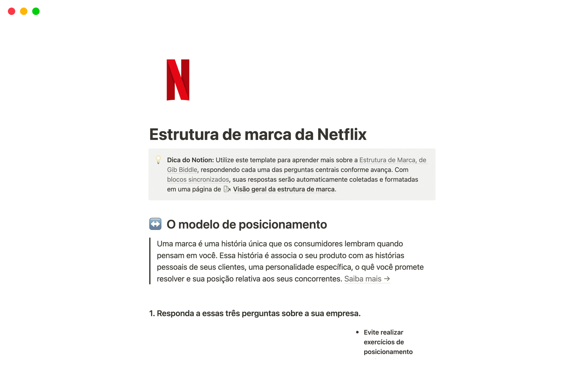 Modelo de estrutura de branding