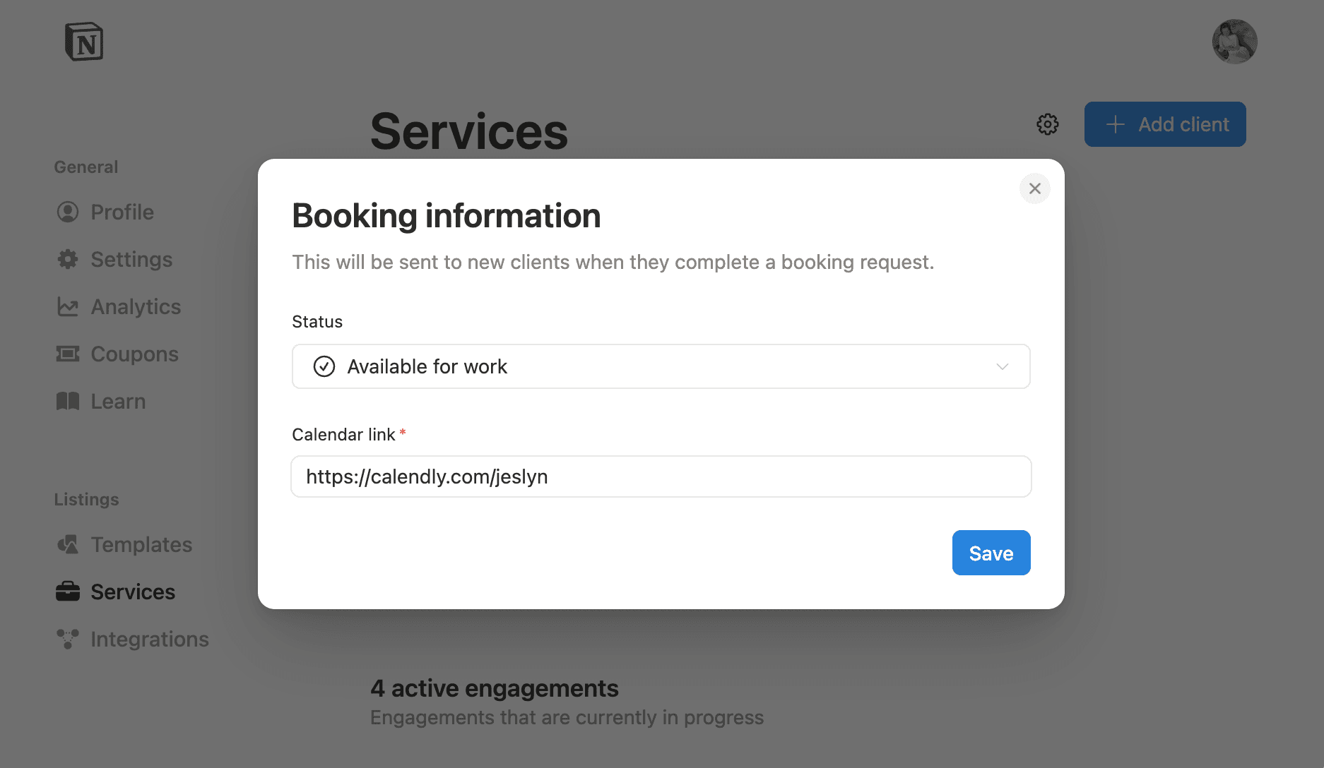 hc: Buchungslink-Marketplace