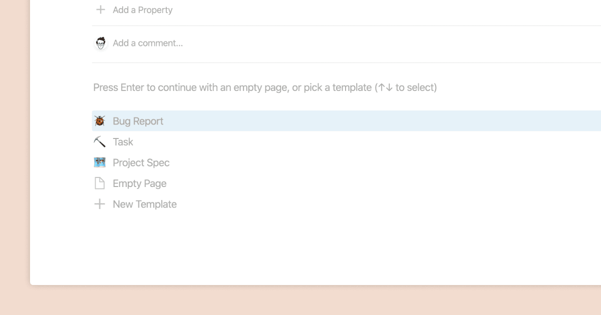 Using database templates
