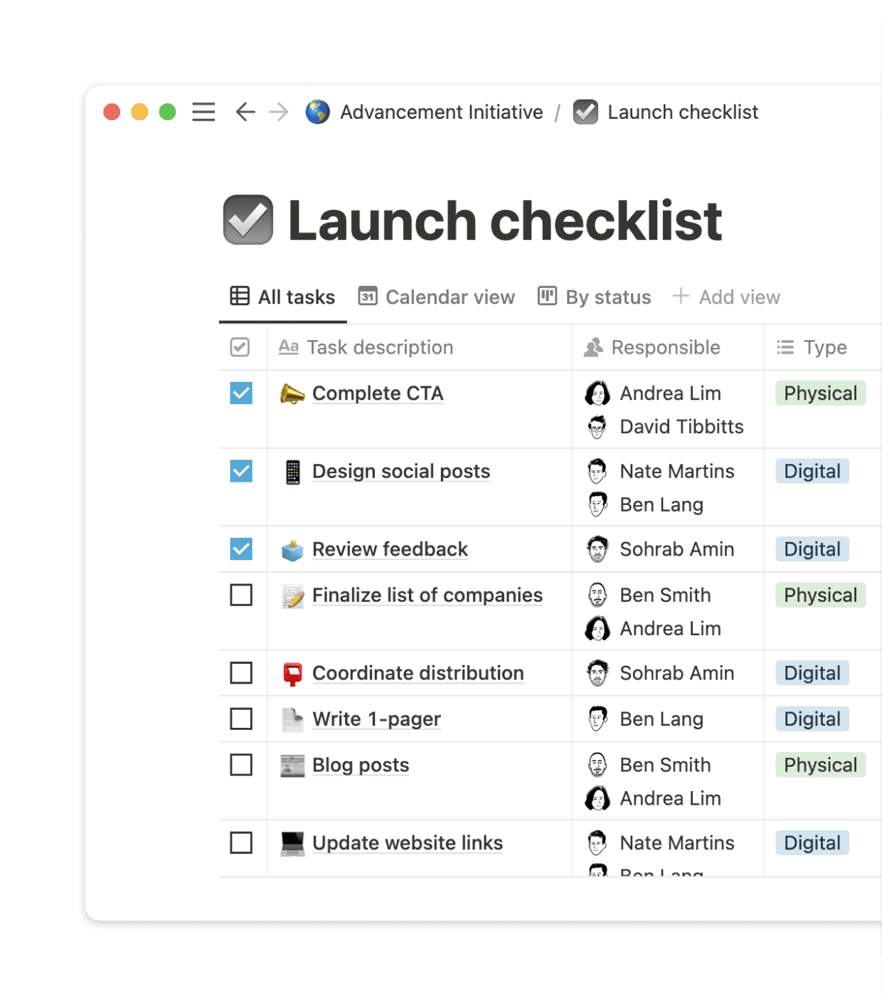 Standardizing the launch process with a templated checklist not only makes each launch easier to manage; it also gives each company Base10 funds a consistent, positive experience.