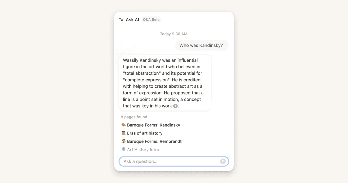 Entdecke mit Q&A neue Erkenntnisse aus deiner persönlichen Wissensbibliothek