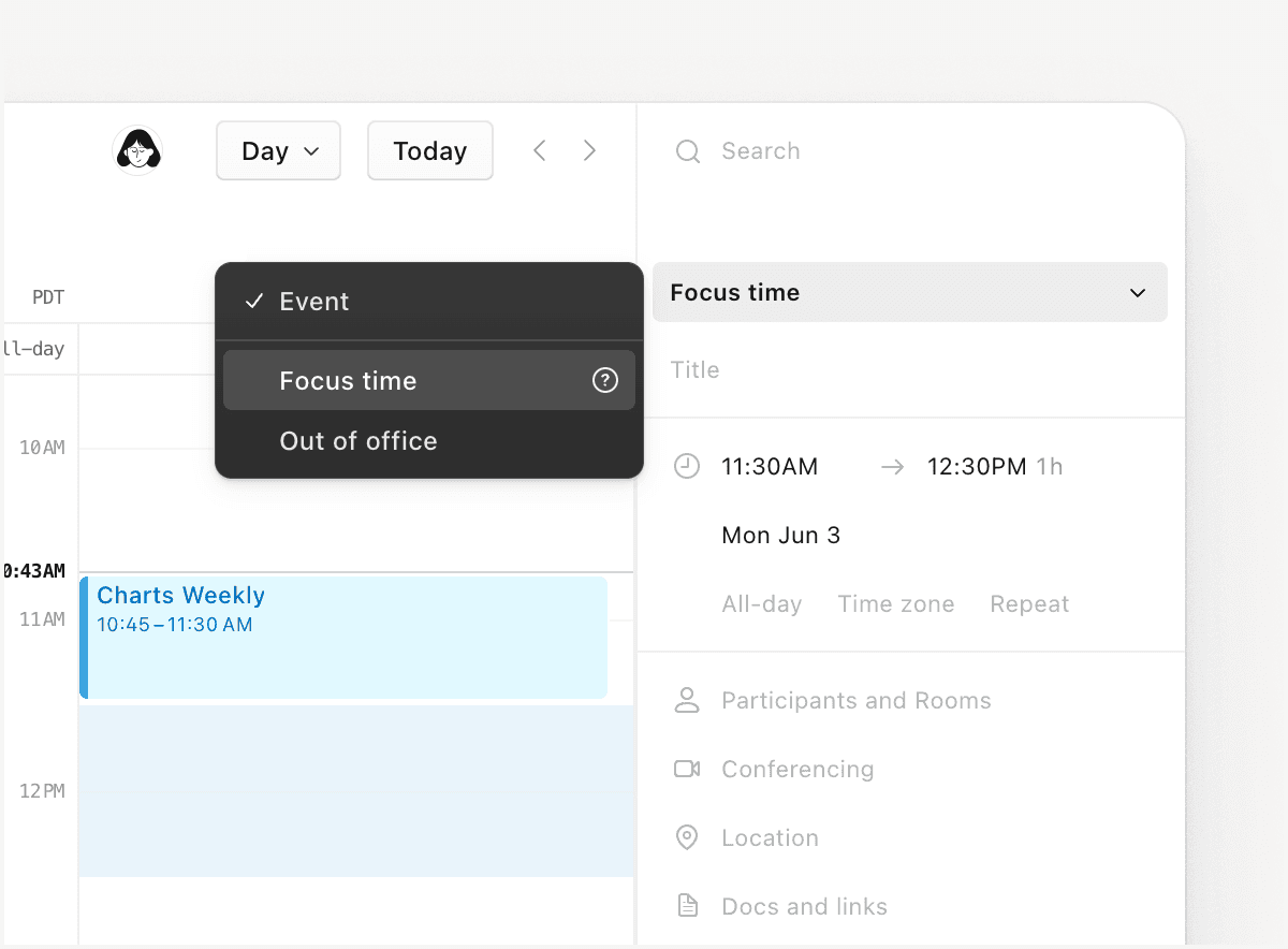 Fokus- und Abwesenheitszeiten