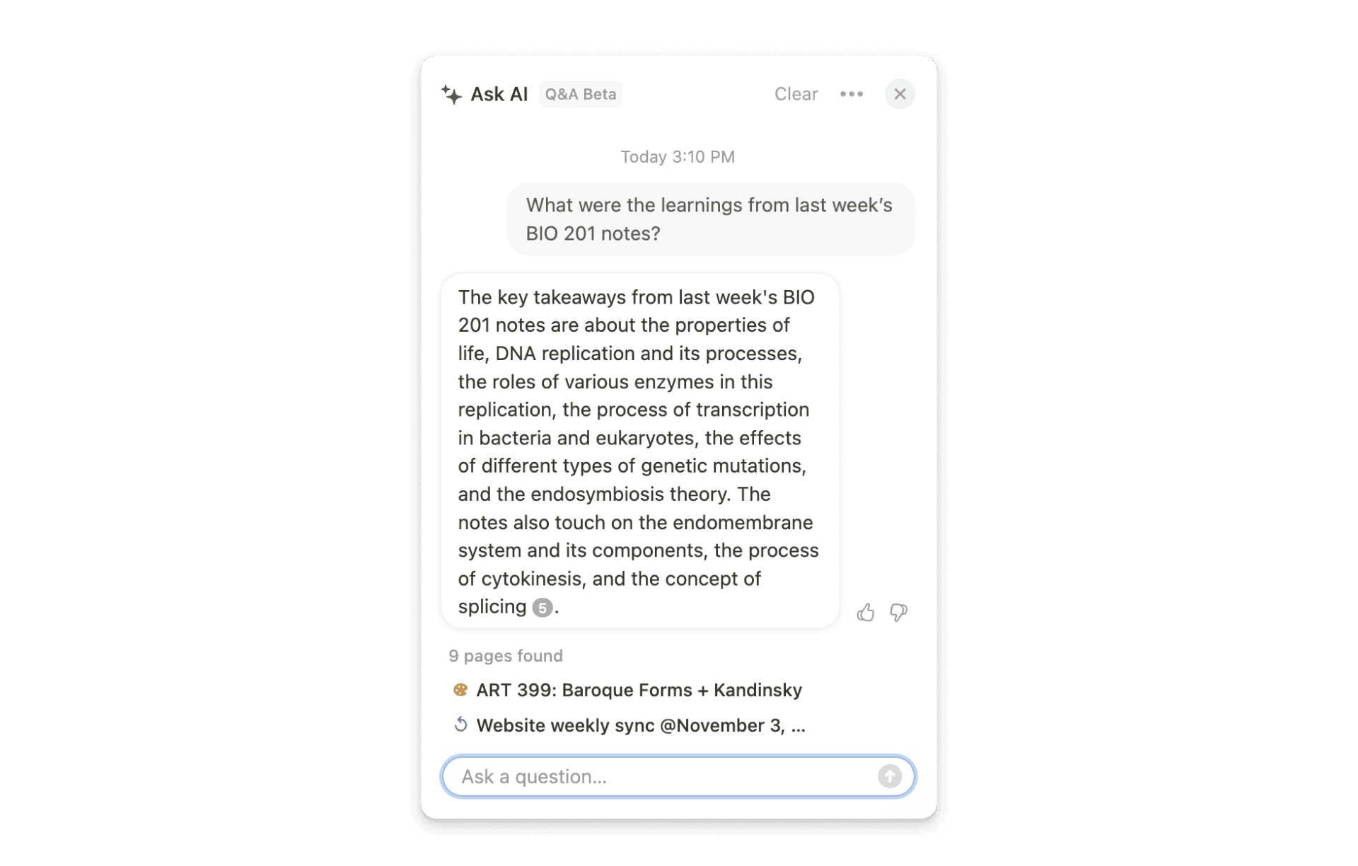 Biologie-Notizen mit Q&A