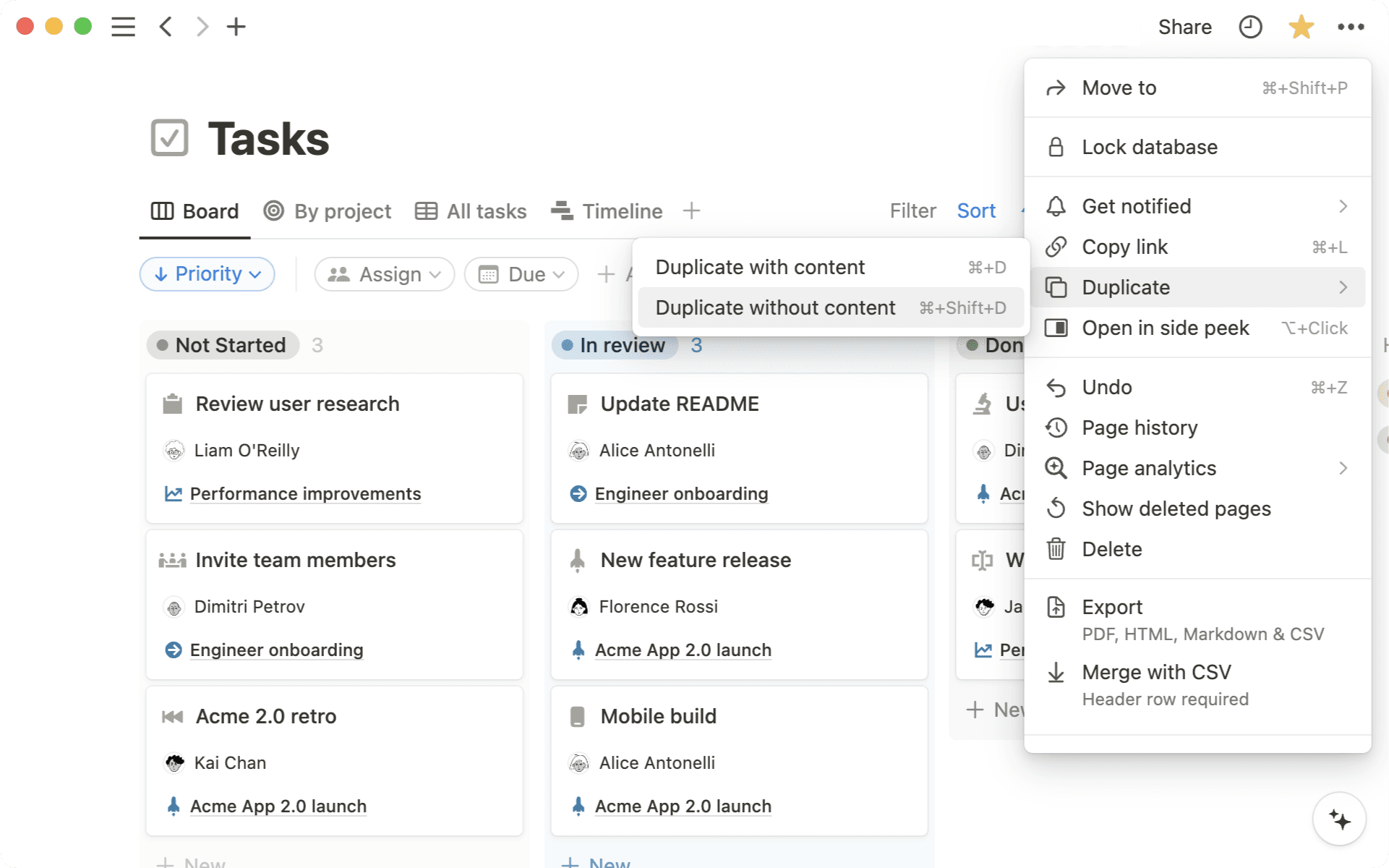 ohne Inhalt duplizieren